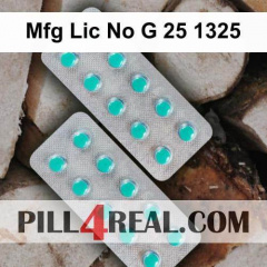 Mfg Lic No G 25 1325 000
