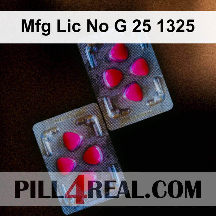 Mfg Lic No G 25 1325 035