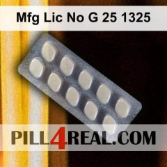 Mfg Lic No G 25 1325 103