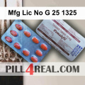 Mfg Lic No G 25 1325 147