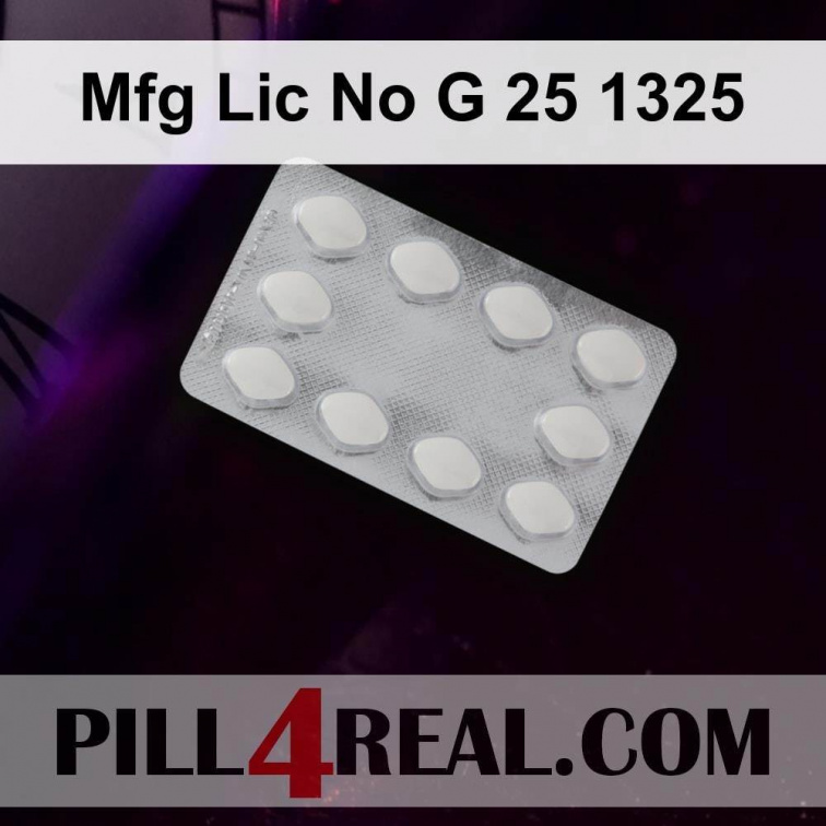 Mfg Lic No G 25 1325 152