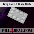 Mfg Lic No G 25 1325 152
