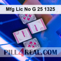 Mfg Lic No G 25 1325 212