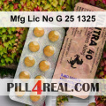 Mfg Lic No G 25 1325 217