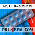 Mfg Lic No G 25 1325 318