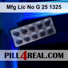 Mfg Lic No G 25 1325 349