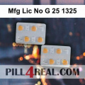 Mfg Lic No G 25 1325 437