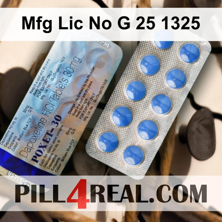 Mfg Lic No G 25 1325 660