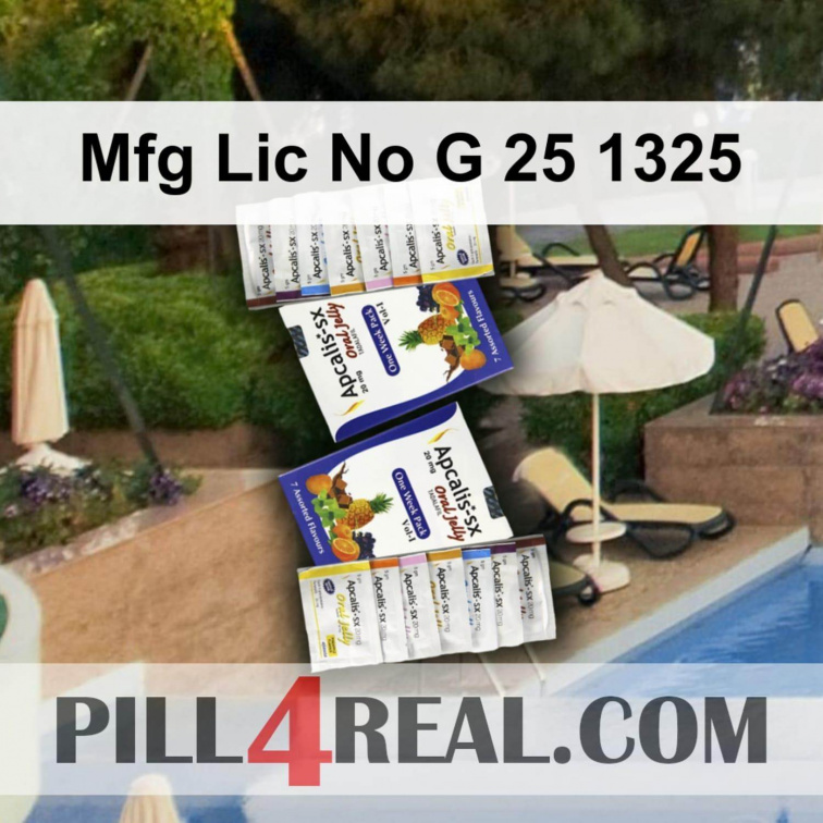 Mfg Lic No G 25 1325 692
