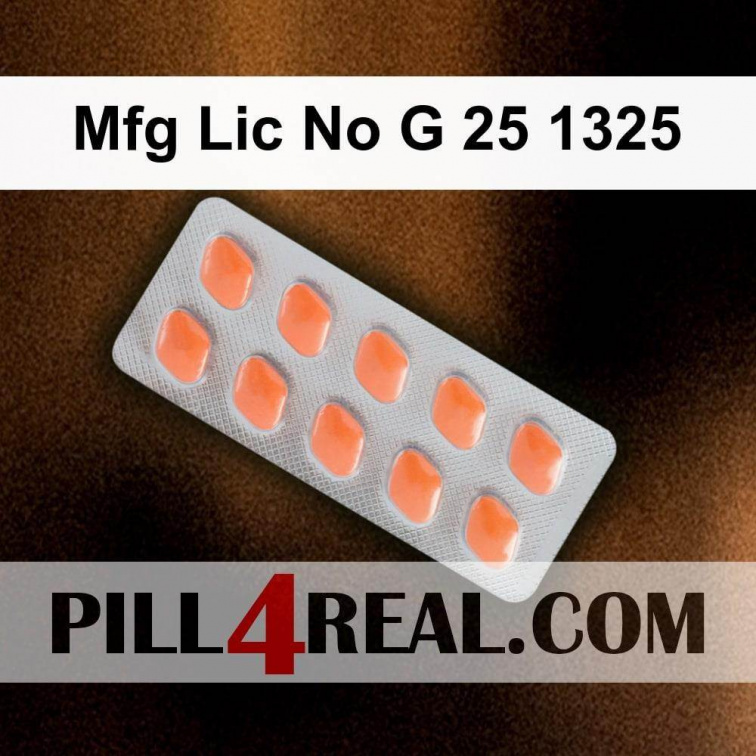 Mfg Lic No G 25 1325 803