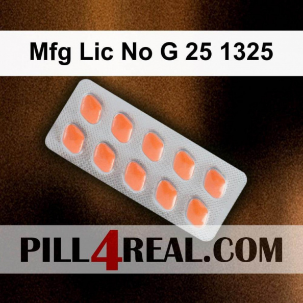 Mfg Lic No G 25 1325 803