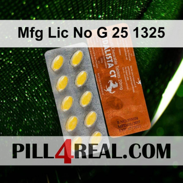 Mfg Lic No G 25 1325 808