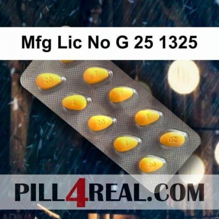 Mfg Lic No G 25 1325 848