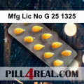 Mfg Lic No G 25 1325 848