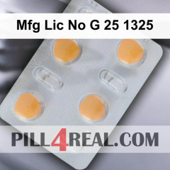 Mfg Lic No G 25 1325 856