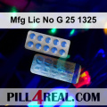 Mfg Lic No G 25 1325 875