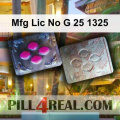Mfg Lic No G 25 1325 949