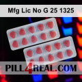 Mfg Lic No G 25 1325 966