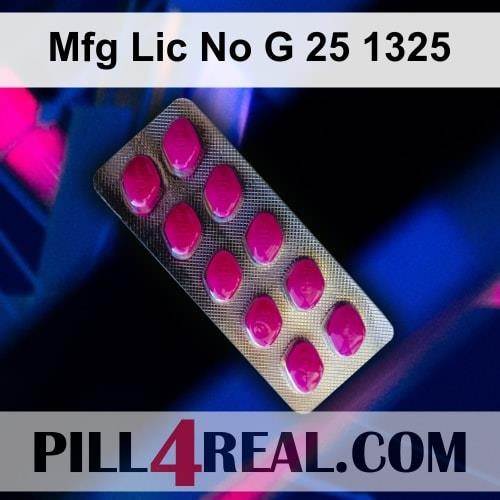 Mfg Lic No G 25 1325 119