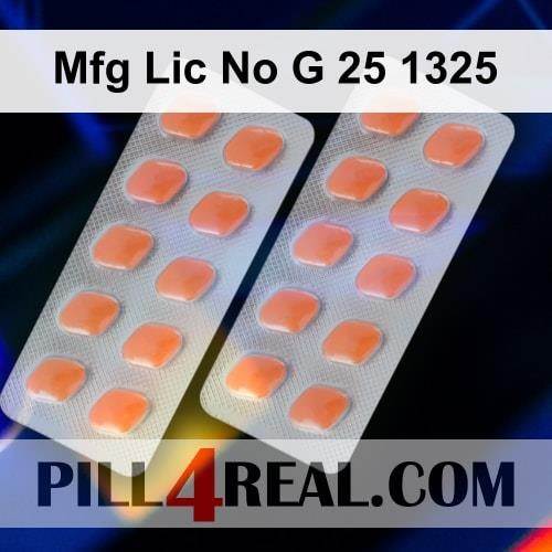 Mfg Lic No G 25 1325 123