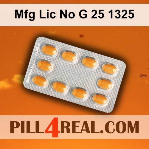 Mfg Lic No G 25 1325 300