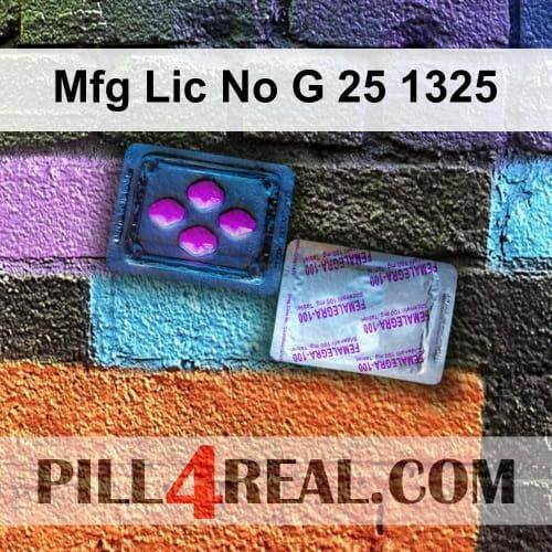 Mfg Lic No G 25 1325 434