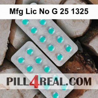 Mfg Lic No G 25 1325 000