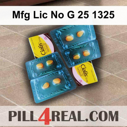 Mfg Lic No G 25 1325 114