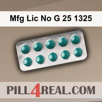 Mfg Lic No G 25 1325 138