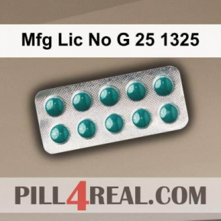 Mfg Lic No G 25 1325 138