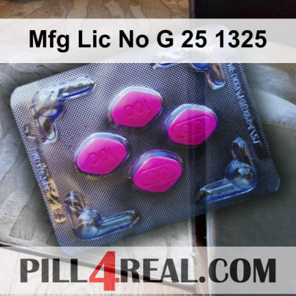 Mfg Lic No G 25 1325 148