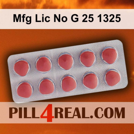 Mfg Lic No G 25 1325 167