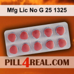 Mfg Lic No G 25 1325 167
