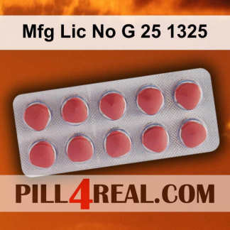 Mfg Lic No G 25 1325 167