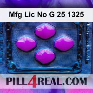 Mfg Lic No G 25 1325 225