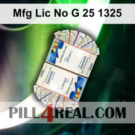Mfg Lic No G 25 1325 235