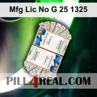 Mfg Lic No G 25 1325 235