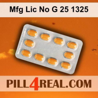 Mfg Lic No G 25 1325 300