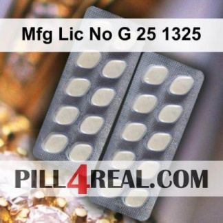 Mfg Lic No G 25 1325 302