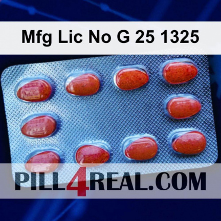 Mfg Lic No G 25 1325 427