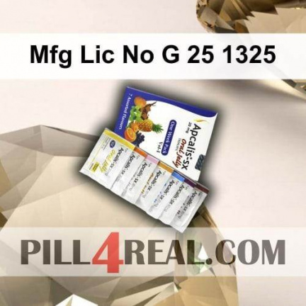 Mfg Lic No G 25 1325 497
