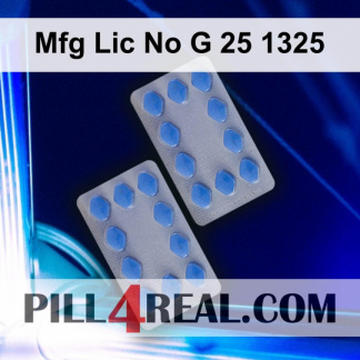 Mfg Lic No G 25 1325 530