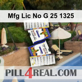 Mfg Lic No G 25 1325 692