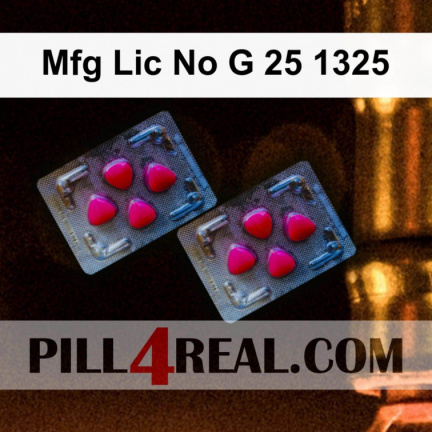 Mfg Lic No G 25 1325 747