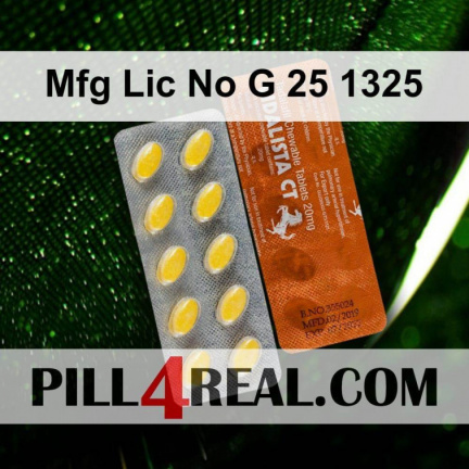 Mfg Lic No G 25 1325 808