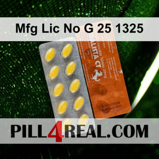 Mfg Lic No G 25 1325 808