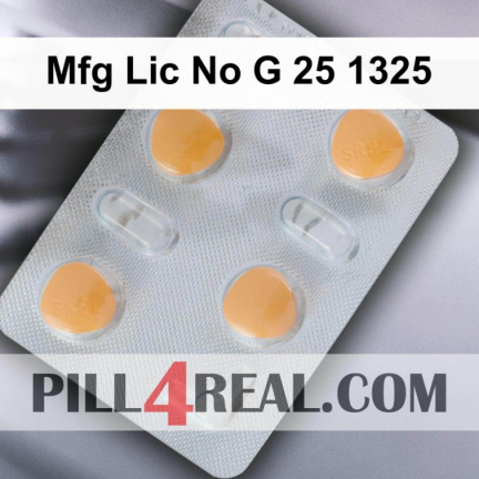 Mfg Lic No G 25 1325 856