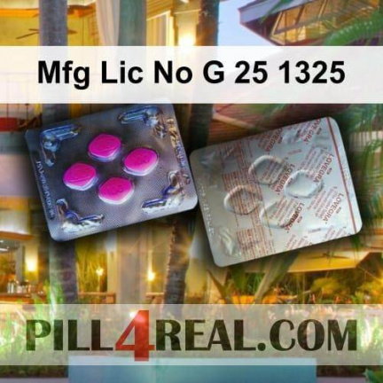 Mfg Lic No G 25 1325 949