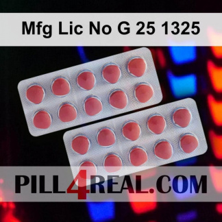 Mfg Lic No G 25 1325 966